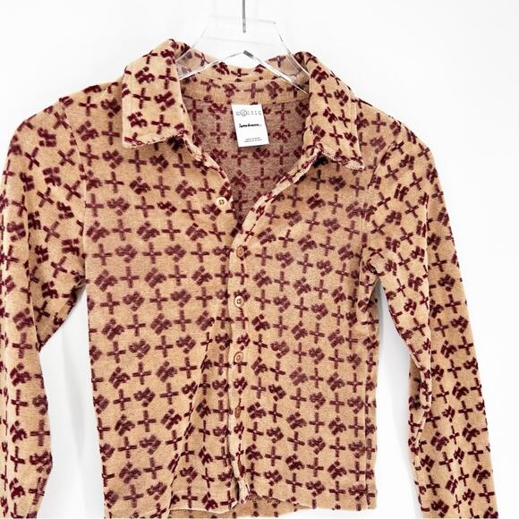 Urban Outfitters iets Fran’s Button Down Terry Top XS - Picture 4 of 6